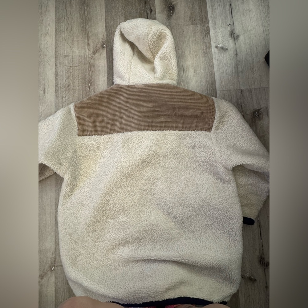 Cream and Brown Jacket with Structured Design - Picture 2 of 3